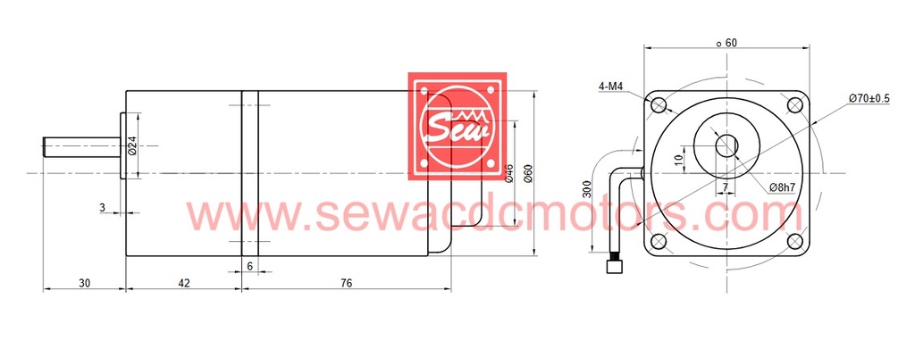 AC  6W 230V 10RPM Inline Gear Motor  