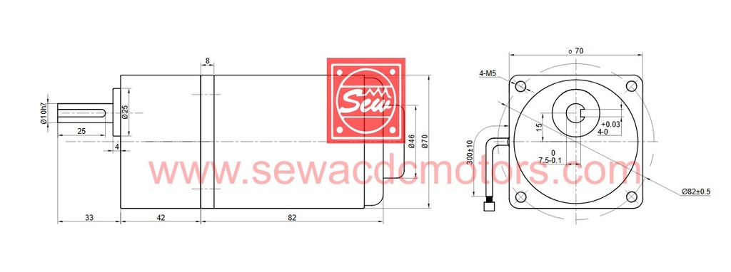 AC  6W 230V 10RPM Inline Gear Motor  