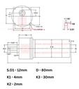 PMDC 150w 12v 30RPM 300 KG/CM Inline Gear motor